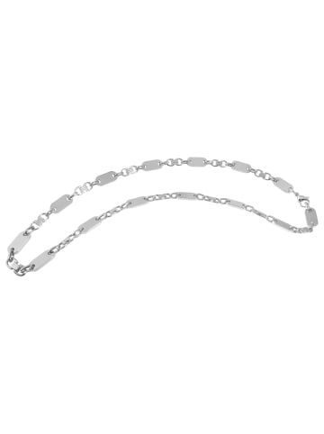 Adeliás Unisex Halskette – Plattenkette aus Edelstahl 55 cm in silber