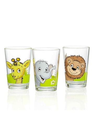 Ritzenhoff & Breker 3er Set Kindergläser Dschungeltiere 205 ml bunt in bunt