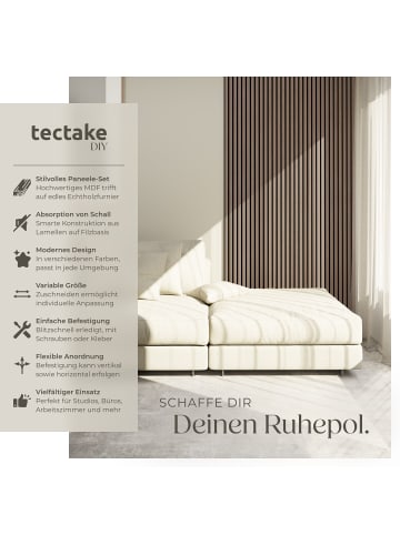 tectake Akustikpaneele aus MDF und Echtholzfurnier - Eiche dunkel