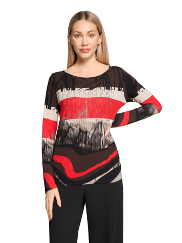 Betty Barclay Casual-Shirt mit Gummizug in Rot/Schwarz