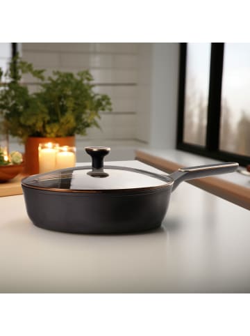 Stoneline Schmorpfanne 28cm mit Deckel in Roségold