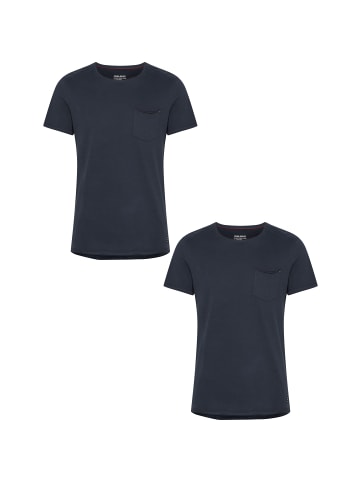 BLEND Einfarbiges Rundhals T-Shirt 2er Stück Set BHNOEL in Blau-2