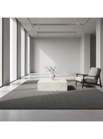 KADIMA DESIGN Teppich Flachgewebe Waschbar Einfarbig CIMA Strapazierfähig OEKO-TEX in Grau