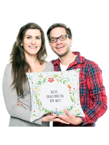 Mr. & Mrs. Panda Kopfkissen Ersatzmutter mit Spruch in Weiß