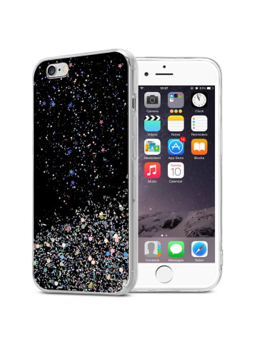 cadorabo Hülle für Apple iPhone 6 / 6S Glitter in Schwarz mit Glitter