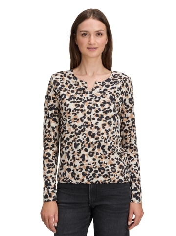 BETTY & CO Casual-Shirt mit Gummizug in Beige/Schwarz