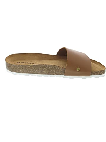 Hey Marly Casual Cork Cognac Pantolette Braun