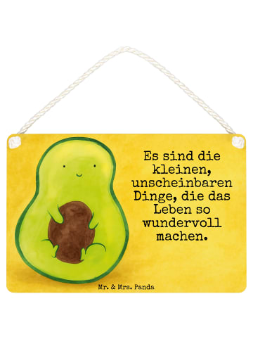 Mr. & Mrs. Panda Deko Wandbild Avocado Kern Design mit Spruch in Weiß