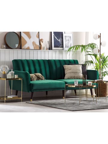 Beliani Schlafsofa VIMMERBY in Grün - (W) 212 x (H) 90 x (L) 80 cm