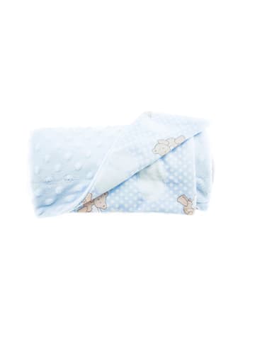 Almina Babydecke Doppellagig 75cm x 100cm in Babyblau Motiv 1