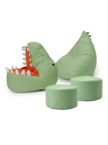 Lumaland LUMALAND Kindersitzsack-Set "Dino" (4-tlg.) - Pastell Grün