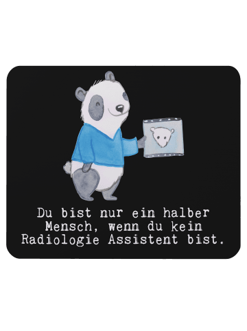 Mr. & Mrs. Panda Mauspad Radiologie Assistent Herz mit Spruch in Schwarz