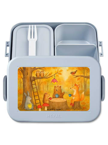 Mr. & Mrs. Panda Bento Box Waldtiere Picknick Design ohne Spruch in Blau Pastell