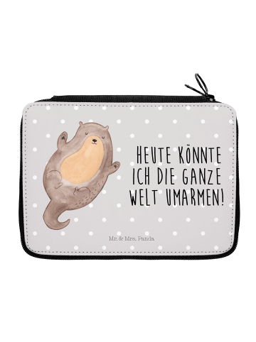 Mr. & Mrs. Panda Etui Otter Umarmen mit Spruch in Grau Pastell
