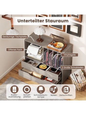 COSTWAY Plattenspielerständer in Grau