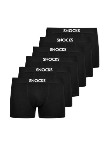 SNOCKS Boxershorts aus Bio-Baumwolle Schwarz 6 Stück