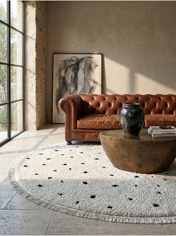 KADIMA DESIGN Rundteppich Abstrakt weich wohnlich Wohnzimmer Schlafzimmer gemütlich in Creme