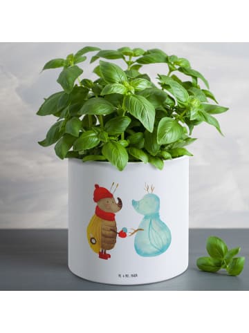 Mr. & Mrs. Panda Blumentopf Nachtfalter Schneemann ohne Spruch in Weiß