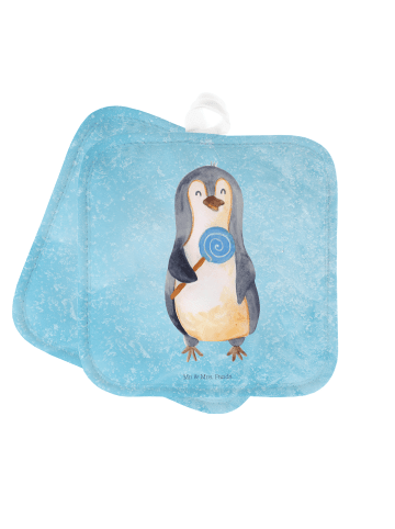 Mr. & Mrs. Panda Topflappen Pinguin Lolli ohne Spruch in Eisblau