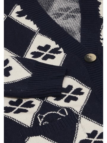 immy Damen Strickjacke in Marine Wollweiss