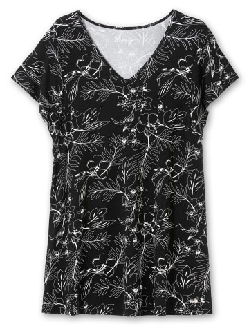 sheego Shirt + Leggings in schwarz-weiß