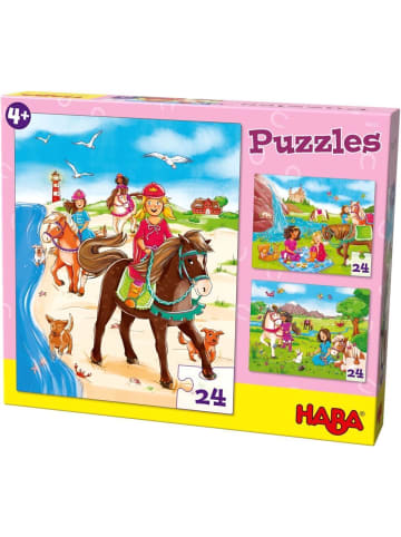 HABA Sales GmbH & Co.KG Puzzles Pferdefreundinnen. 3 Motive je 24 Teile