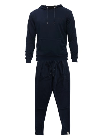 Tom Barron Jogginganzug mit Label-Print in dunkelblau