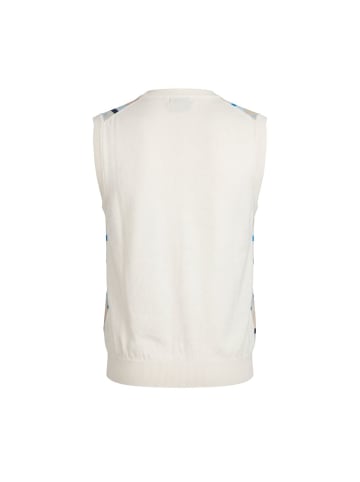 Weiß Baumwolle Herren Strickweste