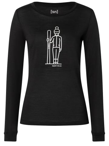 super.natural Merino Longsleeve in schwarz