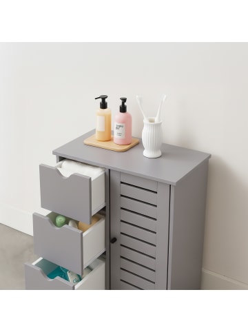 relaxdays Badezimmerschrank in Grau - (B)60 x (H)80 x (T)30 cm