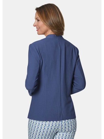 GOLDNER Kurzgröße:  Trageangenehmer Struktur-Jerseyblazer in blauviolett