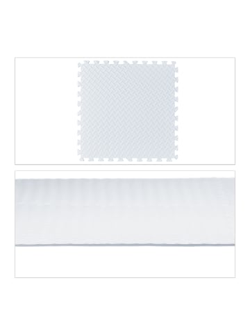 relaxdays 16 x Bodenschutzmatte in Weiß - (B)60 x (H)60 cm