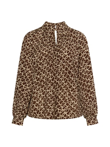 DreiMaster Damen Langarmbluse in Braun Beige