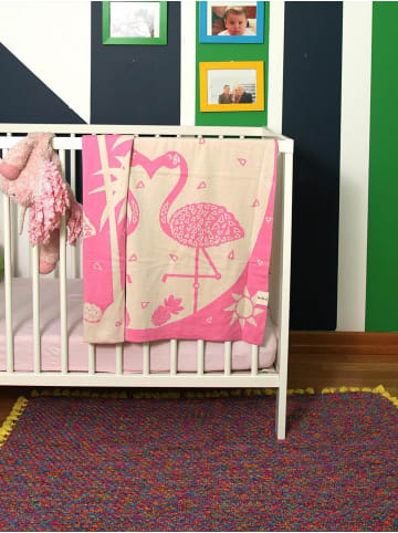 OrganicEra OrganicEra Bio-Trikotstrick-Babydecke, Flamingo (80 x 90 cm) in Pink