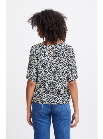 ICHI Kurzarmbluse IHMARRAKECH AOP SS10 20120863 sommerliche Bluse mit Print in Blau