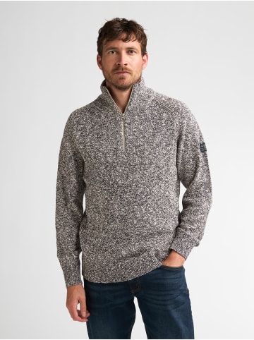 Petrol Industries Melierter Strickpullover mit Zipkragen oakford in Blau