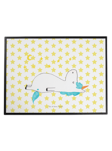 Mr. & Mrs. Panda Schreibunterlage Einhorn Sternenhimmel ohne Spruch in Weiß