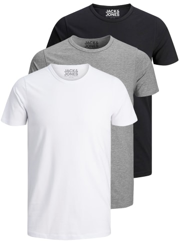 Jack & Jones 3er-Set  T-Shirt in Black/white/grey