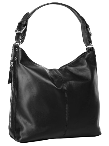 Samantha Look Handtasche echt Leder in schwarz