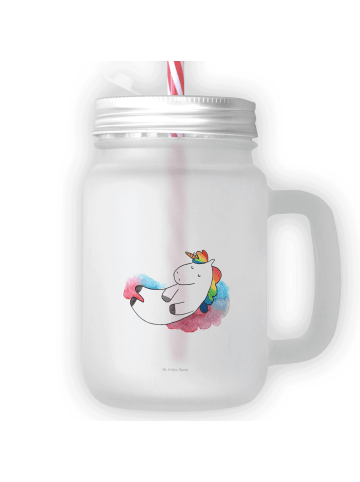 Mr. & Mrs. Panda Trinkglas Mason Jar Einhorn Wolke 7 ohne Spruch in Transparent