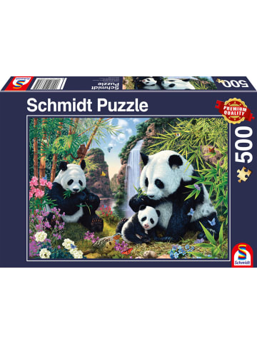 Schmidt Spiele Pandafamilie am Wasserfall | Puzzle Standard 500 Teile