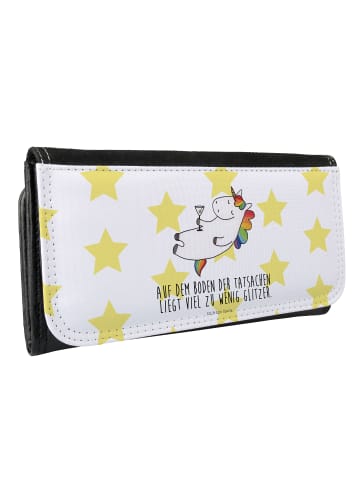 Mr. & Mrs. Panda Portemonnaie für Damen Einhorn Blümchentail mit Spruch in Weiß