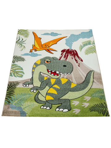 KADIMA DESIGN Kinderteppich Dinosaurier Kinderzimmer in Grün