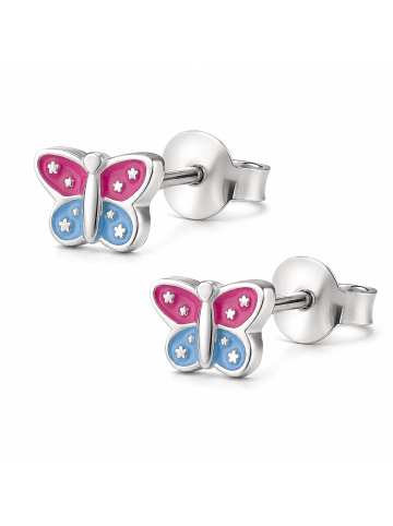 schmuck23 Ohrringe 925 Silber Schmetterling in Bunt