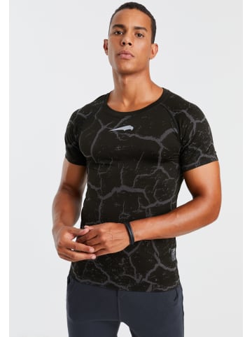 Leif Nelson Herren Seamless Sport T-Shirt Fitness Top in schwarz