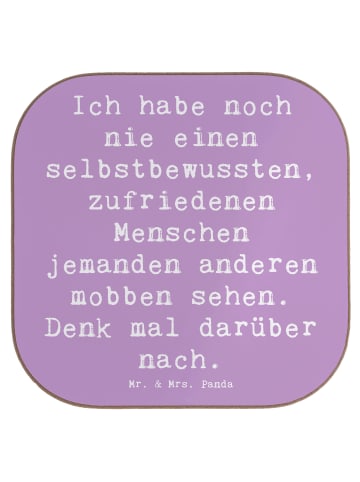 Mr. & Mrs. Panda Bierdeckel Spruch Mobbing bewältigen mit Spruch in Lavendeltraum