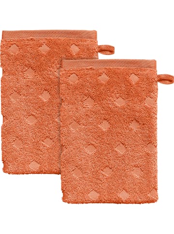 Erwin Müller Frottier Waschhandschuh 2er-Pack Baden-Baden in orange
