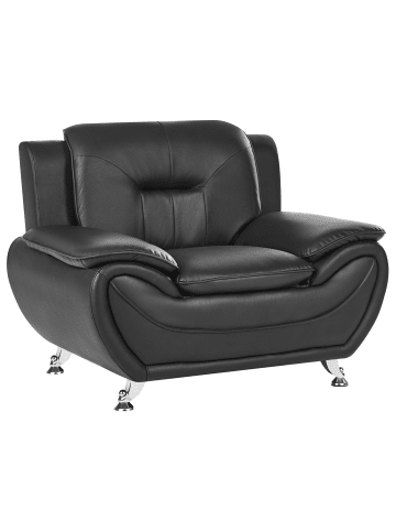 Beliani Sessel LEIRA in Schwarz/Silber - (W) 111 x (H) 86 x (L) 78 cm