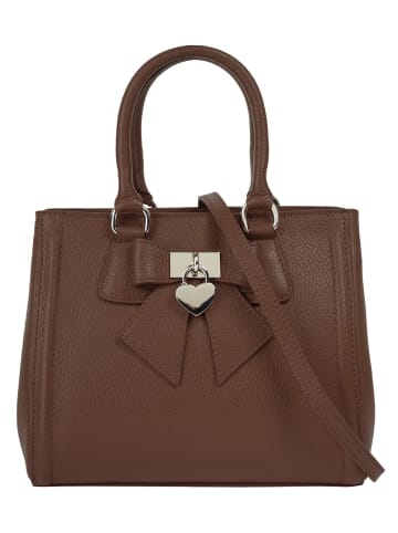 Cluty Handtasche Solcuore echt Leder in dunkelbraun