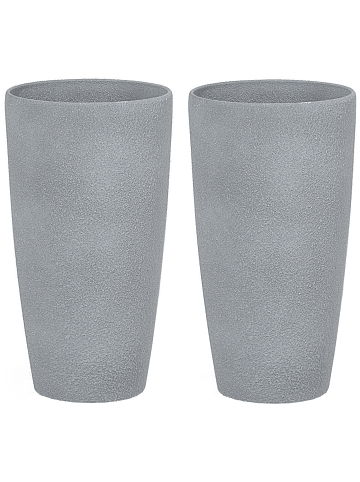 Beliani 2-tlg Outdoor Blumentopf ABDERA in Grau